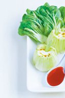 Pak Choi Stuffed With Goat Cheese, Sweet And Sour Sauce