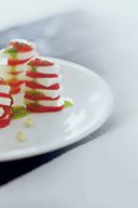 Mozzarrella With Strawberries And Basil Scented Oil