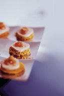 Mini Gingerbread Crostini With Foie Gras And Mango And Ginger Chutney 1