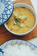 Red Thai Curry With Chicken, Bok Choi And Jasmin Rice