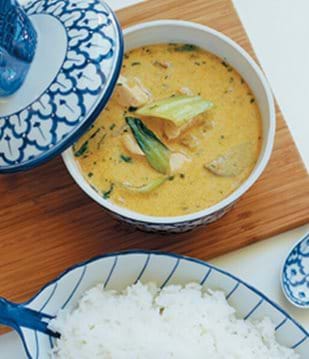 Red Thai Curry With Chicken, Bok Choi And Jasmin Rice